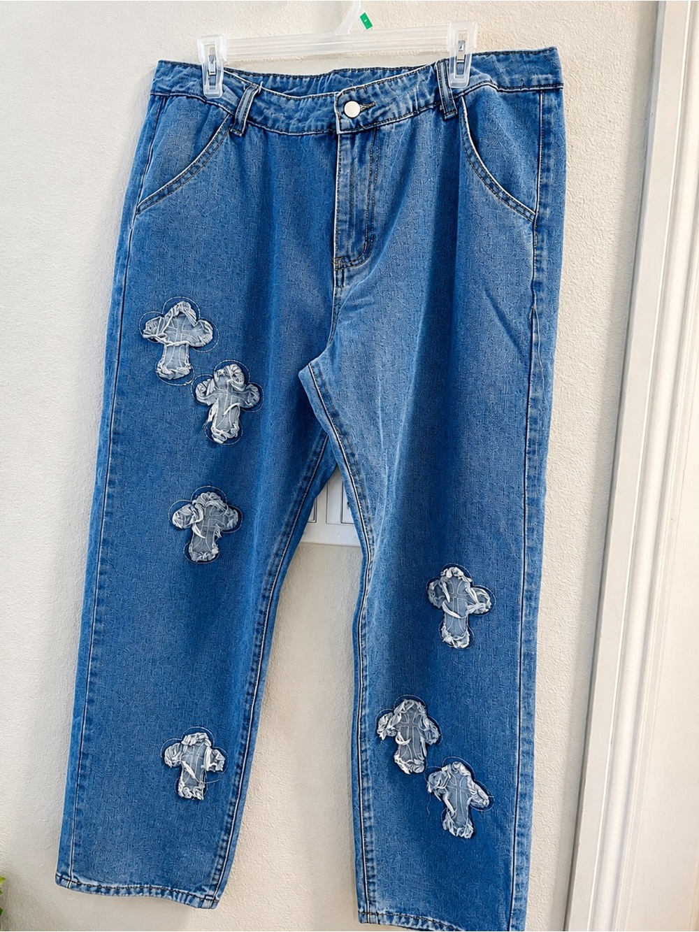 NFINITY Blue Denim Jeans with Fun Patch Appliqués